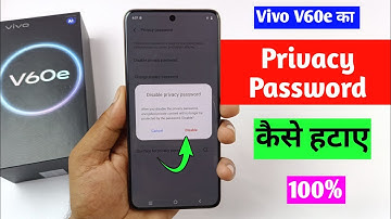 Vivo V60e 5G ka privacy password disable kaise kare | Vivo V60e ka app lock kaise hataye