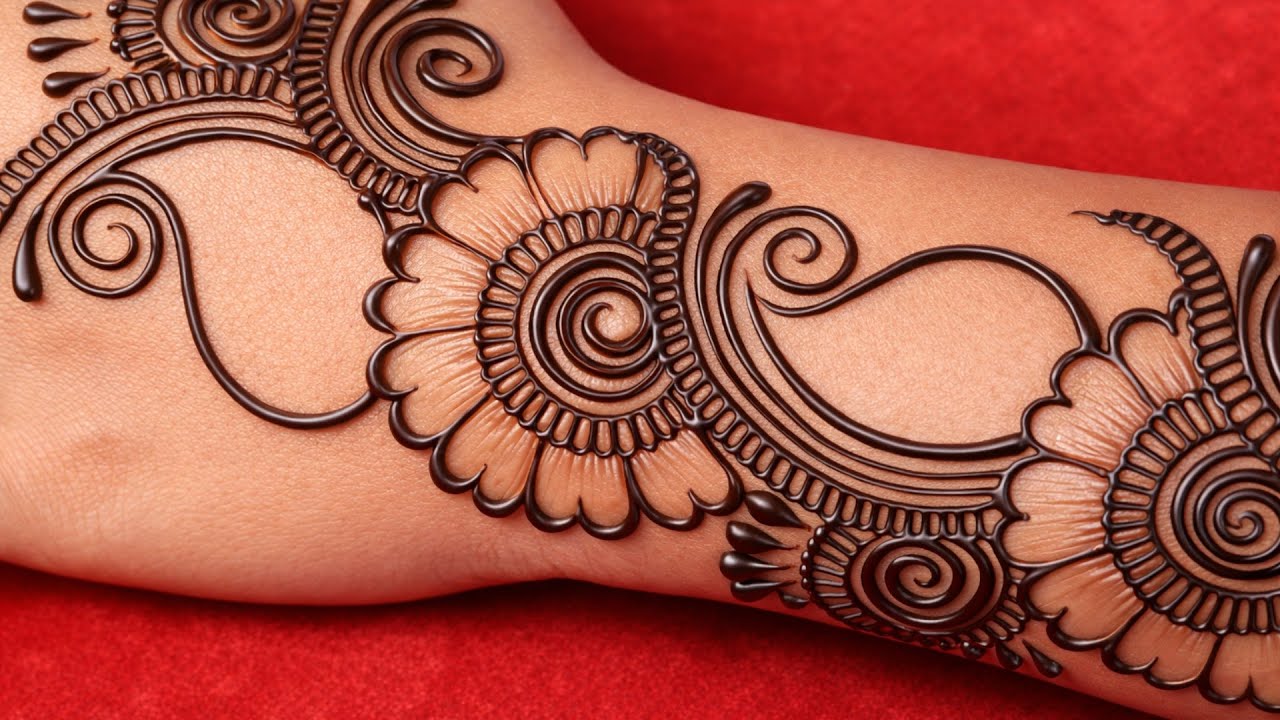 Очень простой и уникальный дизайн мехенди для тыльной стороны руки | новый простой дизайн мехенди...
