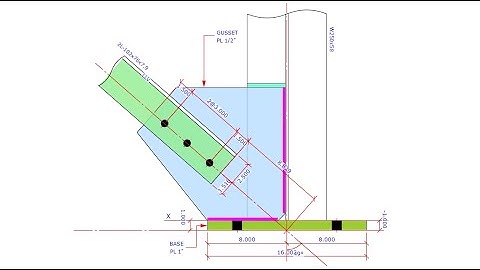 AISC Steel Connection Design Software - Vertical Brace Connection - Base Plate