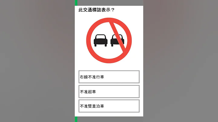 交通標誌模擬試題047 - 天天要聞