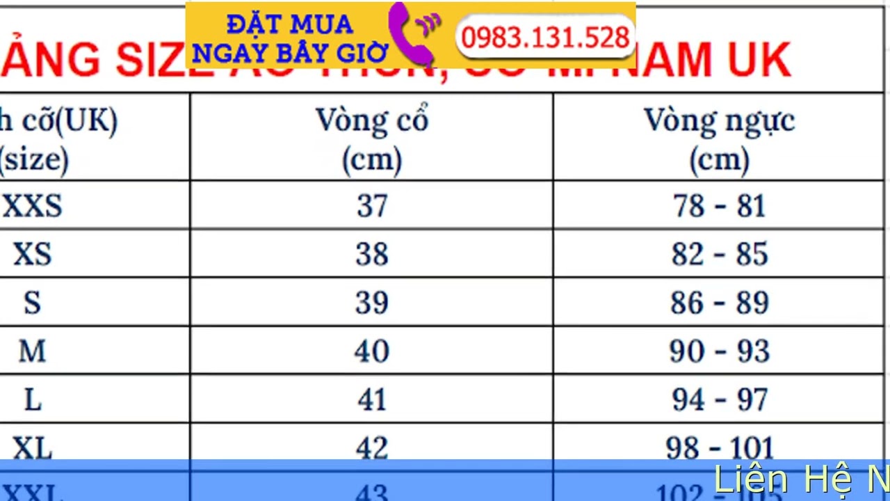 Bảng size quần áo UK - Tổng hợp Bảng size US, UK chuẩn... - youtube