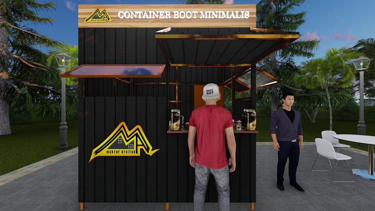DESAIN CAFFE CONTAINER MINIMALIS PINGGIR JALAN - YouTube