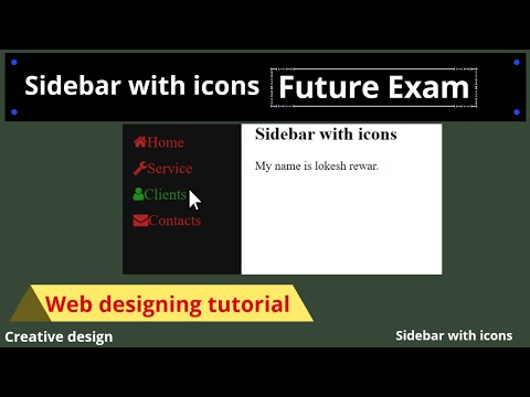 Sidebar || how to create sidebar with icons || future exam || creative design