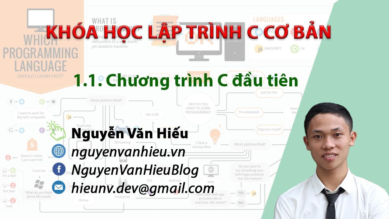 Khóa học lập trình c | Chương trình C đầu tiên | Khóa học lập trình C – Bài 1