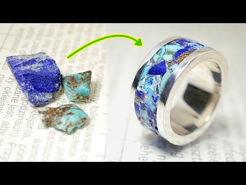 k18×Turquoise x lapis lazuli/金(k18)×ターコイズ×ラピスラズリ/指輪の作り方［Summer ring］