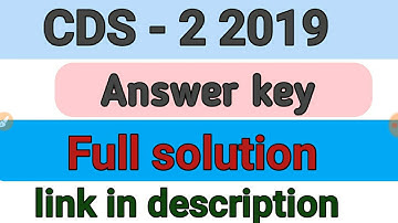 CDS _2  2019||CDS Answer key with solution||by Baghel Sir