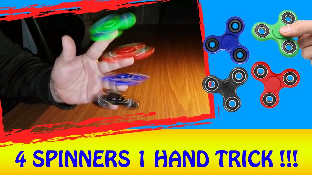 FIDGET SPINNER TRICKS 4 FINGER CHALLENGE