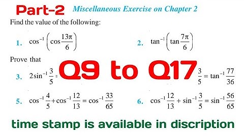 miscellaneous chapter 2 Inverse Trigonometric fn