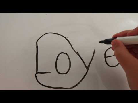 How to draw a whale using the word love