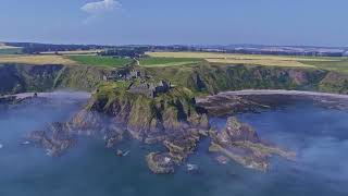 Dunnottar castle, In The Mist, Scotland  Mavic 4 pro  6k. Re-edited
