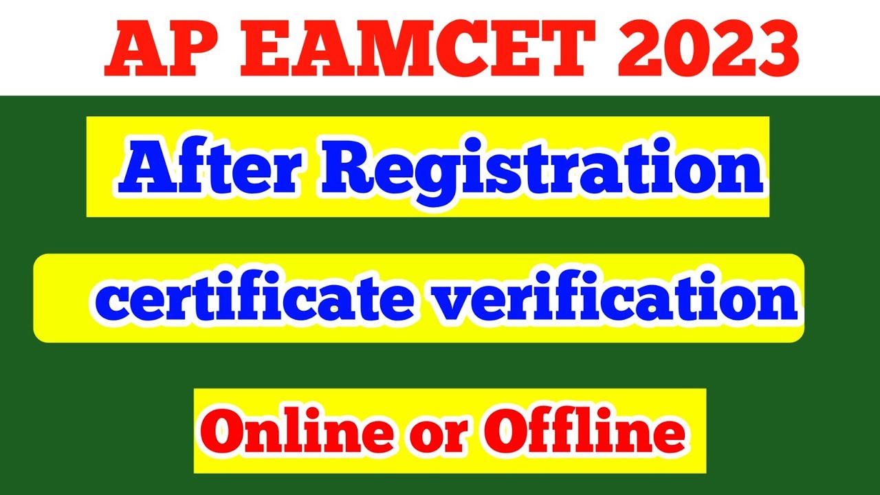 ap eamcet certificate verification Process 2023|ap eamcet counseling registration process 2023