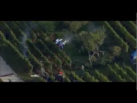 Petter Solberg Crashes into a power line causing it to fall!!
