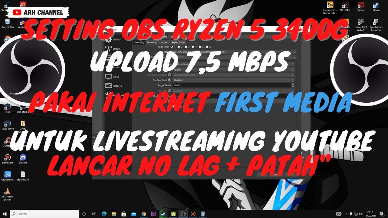 Settingan OBS Untuk LIVE STREAMING YOUTUBE 2021| First Media Game