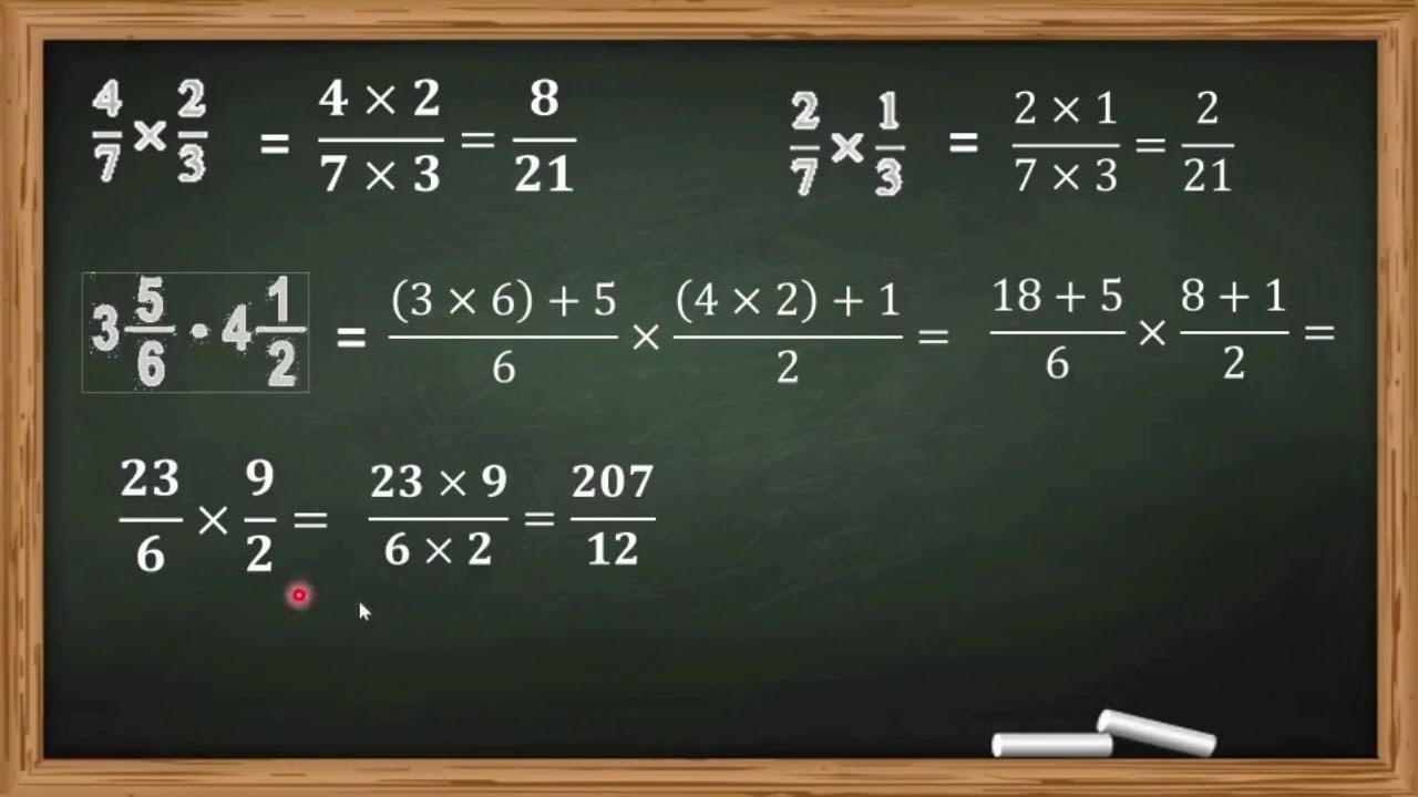 Multiplicacion de fracciones, propias, impropias y mixtas - YouTube