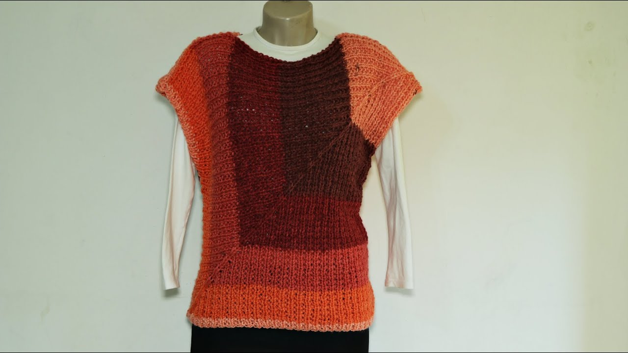 Colete quadrado perfeito em tricô