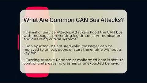 What Are Common CAN Bus Attacks? - Talking Tech Trends