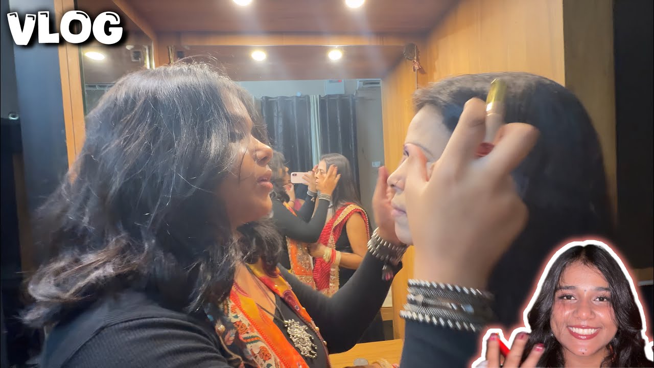 AAJ SAB LOG GYE GARBA NIGHT😼❤️ MAKEUP AND DRESS BY ME😎🙏🏻 