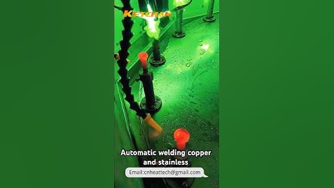 Automatic Rotary Flame Welding Compressor Copper–Steel Transition Fitting #ketchan #welding #brazing