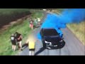 Gender reveal burnout starts a vehicle fire