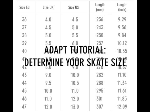 Bauer Skate Size Chart Width