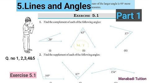 7th class maths|Chapter 5|💁‍♀️Lines and Angles|💁‍♂️Exercise 5.1 |Q no 1,2,3,4&5| part 1|with notes|