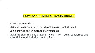 INTERVIEW QUESTION HOW CAN YOU MAKE A CLASS IMMUTABLE