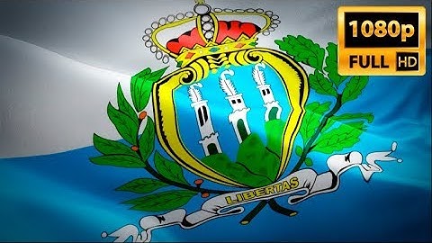 San Marino flag video waving in wind. Realistic Europe Flag background