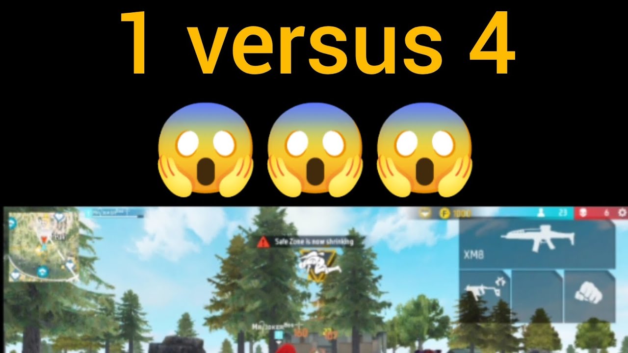 1 versus 4 free fire gameplay | YouTube 4 versus 1 #freefire # ...