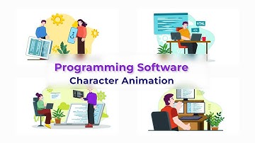 Programming Software | Flat Character Motion Graphic Animation | After Effects Templates