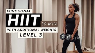 HOME WORKOUT // 30 MINUTES FUNCTIONAL HIIT LEVEL 3 // REBECCA BARTHEL