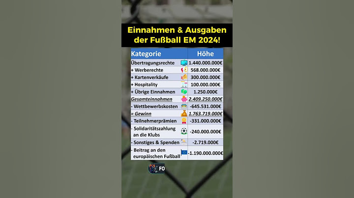 Budget der Fußball Europameisterschaft!