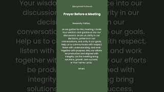 Prayer Before a Meeting #prayer #work #faithingod #faithjourney