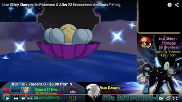 Live Shiny Clamperl In Pokemon X After 23 Encounters via Chain Fishing