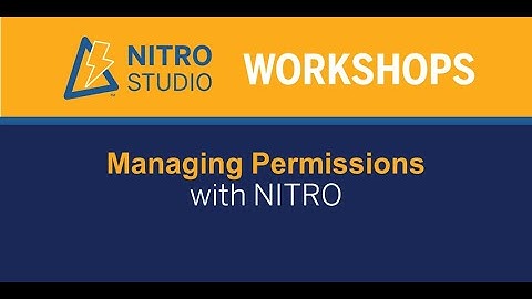 NITRO Studio Workshop: Managing Permissions with NITRO