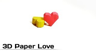 DIY Make 3D Paper Love from color paper
