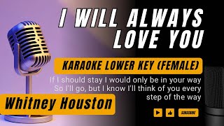 Download lagu Whitney Houston - I Will Always Love You (Karaoke Lower Key Nada Rendah Wanita -3)