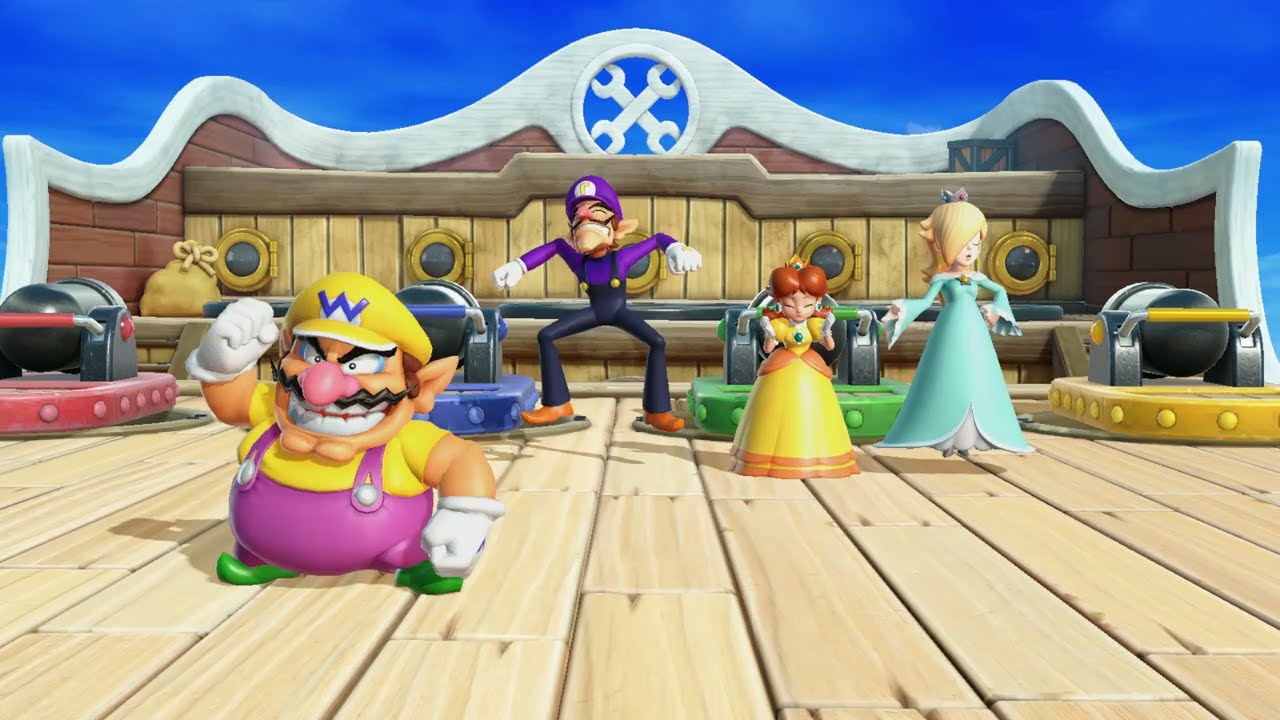 Super Mario Party Jamboree Minigame # 59 Wario vs Waluigi vs Daisy vs Rosalina