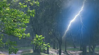 เสียงฝนอันแสนสงบและเสียงฟ้าร้องอันแสนสบายที่ดังมาแต่ไกล ⚡️ ⚡ คลายเครียดได้ผลดี นอนไม่หลับ |