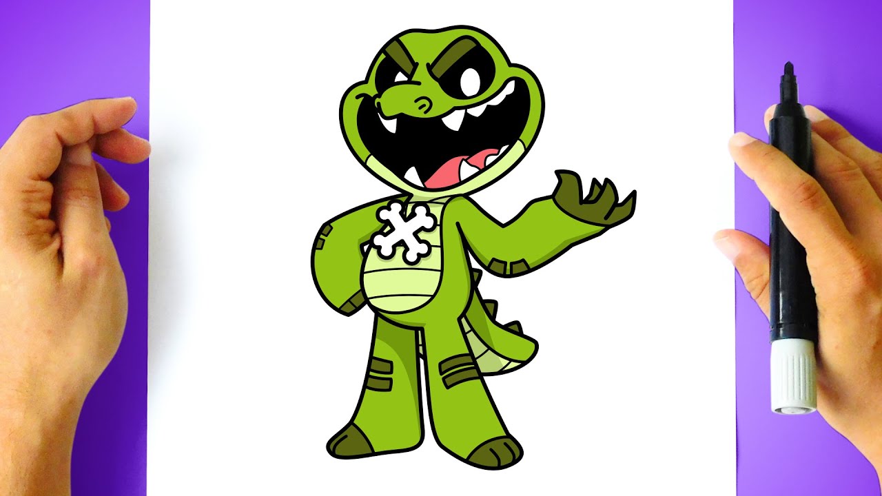 How to DRAW ALLISTER GATOR - Nightmare Critters - Drawing POPPY ...