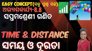 7th class math exercise-8.8 || All questions ||ସପ୍ତମଶ୍ରେଣୀ ଗଣିତ ||  ଅଭ୍ୟାସକାର୍ଯ୍ୟ-8.8 ସମୟ ଓ ଦୂରତା