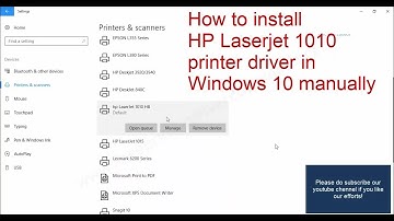 How to install hp laserjet 1010 printer driver in Windows 10 Manually