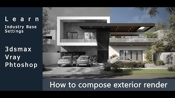 Exterior Render Post Production | Industry Workflow Urdu Hindi Tutorial | 3dsmax Photoshop