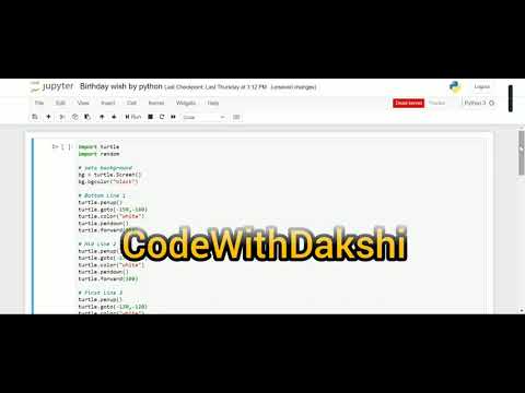 How to wish Happy Birthday in python |Turtle | Part 6 | CodeWithDakshi #shorts