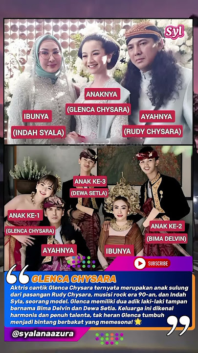 Glenca Chysara Ternyata Anak Sulung dari Musisi Rock 90-an, Punya Dua Adik Ganteng! 😍#shortsfeed