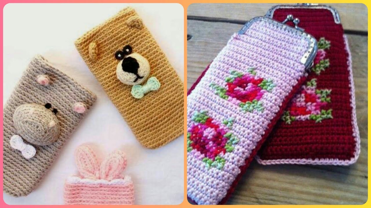 Most Fabulous designs/Patterns of Crochet handmade Phone pouches - YouTube