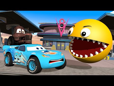 Lightning McQueen Vs PACMAN (Dinoco Lightning McQueen) 🔥 Best of Future Cars Vol 3