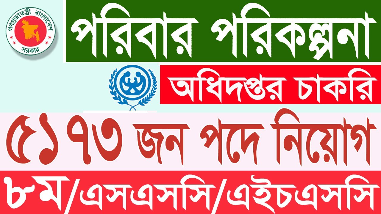 family planning job circular 2021পরিবার পরিকল্পনা নিয়োগ 2021