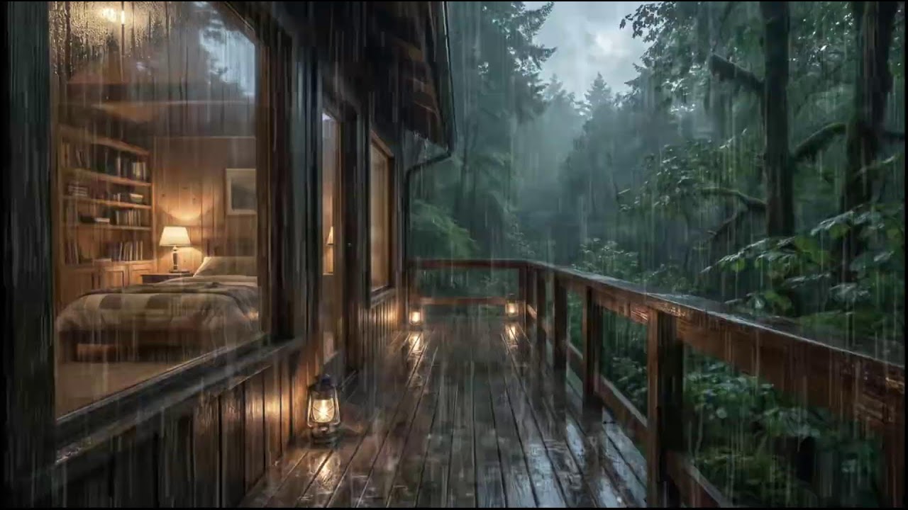 Soothing Cabin Rain Sounds 🌧 White Noise for Deep Sleep, Relaxation & Insomnia