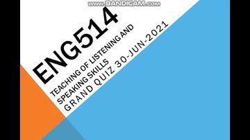 ENG514 - Teaching of Listening and Speaking Skills Grand Quiz in Urdu/Hindi