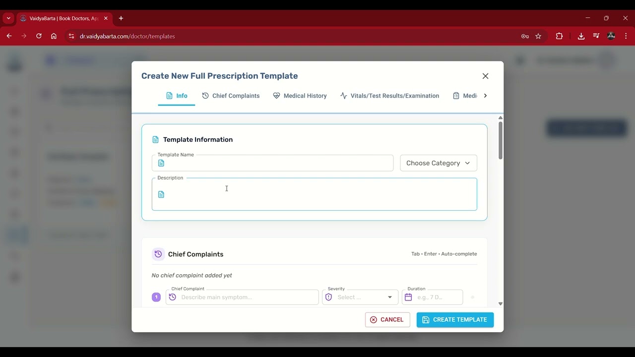 Prescription Template - Save your time and increase efficiency